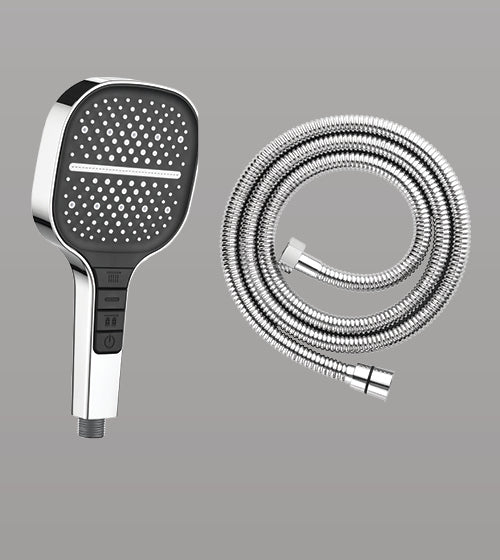 ABS HAND SHOWER 3 FUNCTION WITH 1.5 MTR FLEXIBLE HOSE - AQUANT - ( CHROME - SHOWER - 0x0 mm - 0inchX0inch )