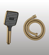 ABS HAND SHOWER 3 FUNCTION WITH 1.5 MTR FLEXIBLE HOSE - AQUANT -  ( BRUSHED GOLD - SHOWER - 0x0 mm - 0inchx0inch )