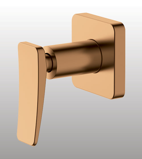 BRASS CONCEALED STOP COCK WITH FLANGE - AQUANT -  ( BRUSHED ROSE GOLD - WAVE SERIES - 0x0 mm - 0inchx0inch )