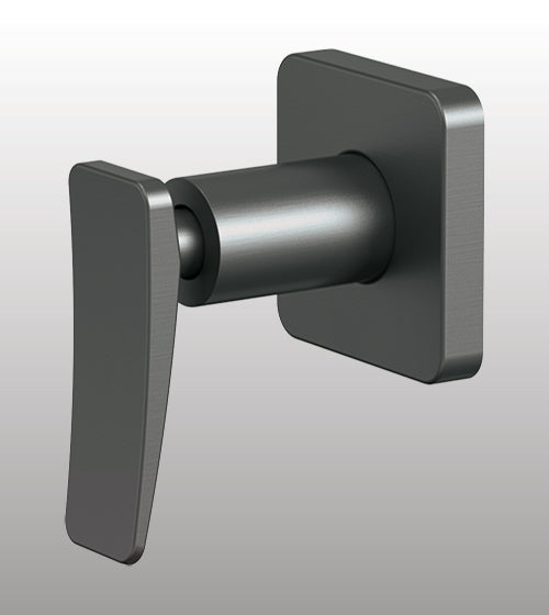 BRASS CONCEALED STOP COCK WITH FLANGE - AQUANT -  ( GRAPHITE GREY - WAVE SERIES - 0x0 mm - 0inchx0inch )