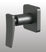 BRASS CONCEALED STOP COCK WITH FLANGE - AQUANT -  ( GRAPHITE GREY - WAVE SERIES - 0x0 mm - 0inchx0inch )