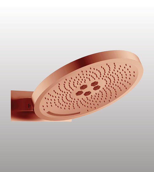 3 FUN WALL MOUNTED SHOWER FLOWS: RAIN , MIST & WATERFALL - AQUANT -  ( ROSE GOLD - SS HYDRO WAVE - 370x0 mm - 14.8inchX0inch )