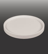 CONCRETE ROUND PLATE FOR SHELF - AQUANT - ( MATT IVORY - - 395x40 mm - 15.8inchX1.6inch )