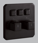 NEO CLASSIC DESIGN HIGH FLOW THERMOSTATIC CLICK SELECT DIVERTER WITH 3 OUTLETS & FLOW CONTROL 20 MM INLET - AQUANT -  ( MATT BLACK - REGALIA SERIES - 0x0 mm - 0inchx0inch )