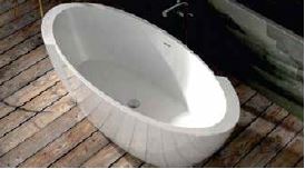 FREE STANDING BATH TUB ( HT-610MM) - OYSTER -  ( WHITE - BAMHAN - 1800x800 mm - 72inchX32inch )
