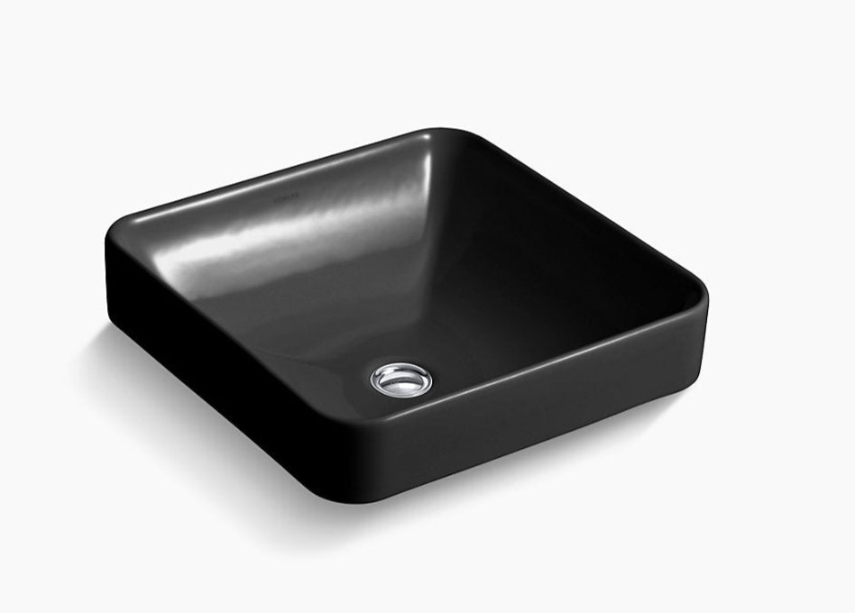 (PRUN)FOREFRONT-COUNT TOP W/BASIN W/OVERFLOW - KOHLER PREMIUM -  ( BLACK - PREMIUM - 413x413 mm - 16inchX16inch )