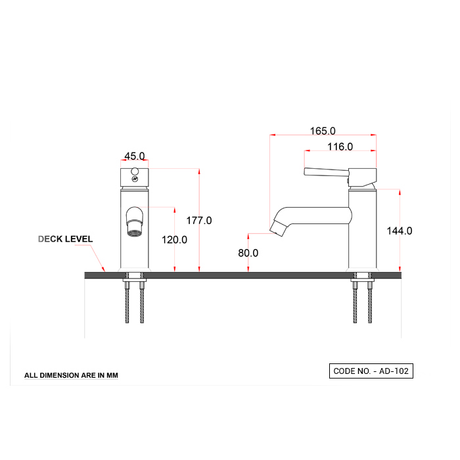 S/LBASIN MIXER SHORT BODY W/BRAIDED PIPE - ACQUAVIVA -  (  - AQUADORN - 0x15 mm - 0inchX0.6inch )