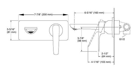 ALEO-SL W/M DIVERTOR TRIM - KOHLER PREMIUM -  ( MATT BLACK - PREMIUM - 0x15 mm - 0inchX0.6inch )