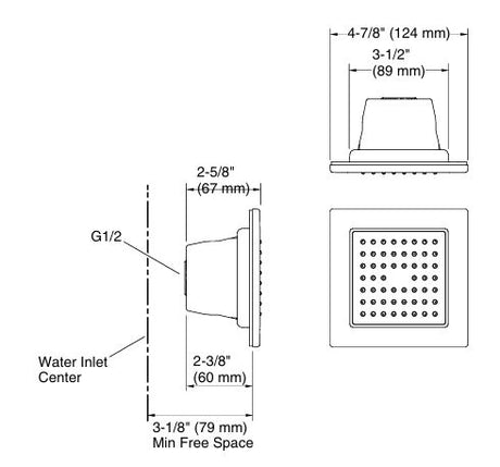 (PRUN)WATERTILE SQUARE 54 NOZZLE BODY SPRAY W/SOOTHING SPRAY - KOHLER PREMIUM -  ( BRUSHED BRONZE - PREMIUM - 0x0 mm - 0inchx0inch )