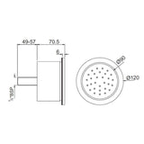 BODY SHOWER 120MM DIA ROUND SHAPE - JAQUAR FAUCETS -  ( GOLD MATT PVD - BODY SHOWER - 0x120 mm - 0inchX4.8inch )
