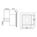 BODY SHOWER RECT. WITH INST BOX - JAQUAR FAUCETS - ( GOLD MATT PVD - BODY SHOWER - 130x120 mm - 5.2inchX4.8inch )