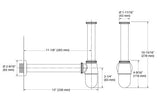COMP.BOTTLE TRAP W/300MM HORIZONTAL PIPE - KOHLER POPULAR -  ( FRENCH GOLD - POPULAR - 0x300 mm - 0inchX12inch )