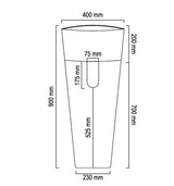FREE STANDING STONE PEDESTAL WASH BASIN - AQUANT -  ( TRAVERTINE MARBLE(INDONESIA) - CAVES - 900x400 mm - 36inchX18inch )