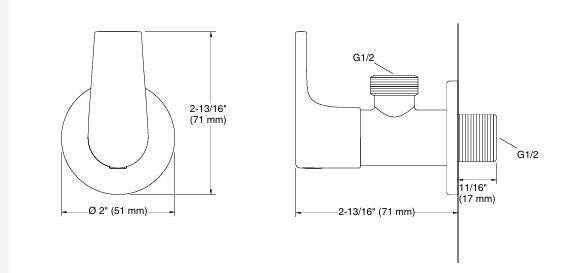 APT ANGLE VALVE - KOHLER POPULAR -  ( CHROME - POPULAR - 0x0 mm - 0inchx0inch )
