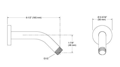 STATEMENT WALL MOUNT SHOWERHEAD ARM - KOHLER PREMIUM -  ( POLISHED CHROME - PREMIUM - 0x0 mm - 0inchx0inch )