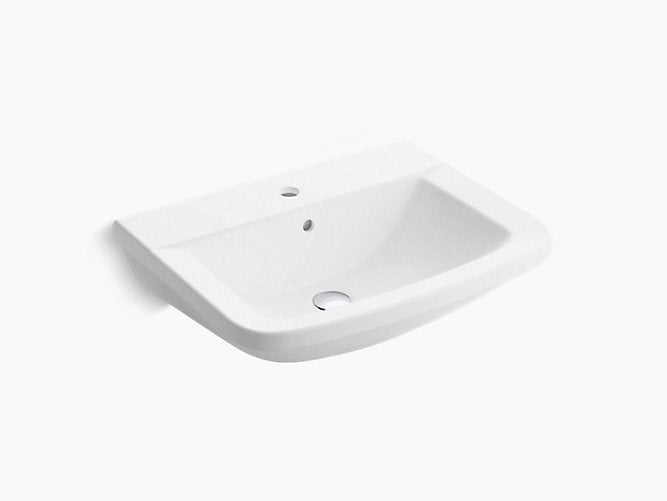 (PRUN)TABLE TOP W.BASIN W/1 FAUCET HOLE - KOHLER POPULAR -  ( WHITE - POPULAR - 600x480 mm - 24inchX19inch )