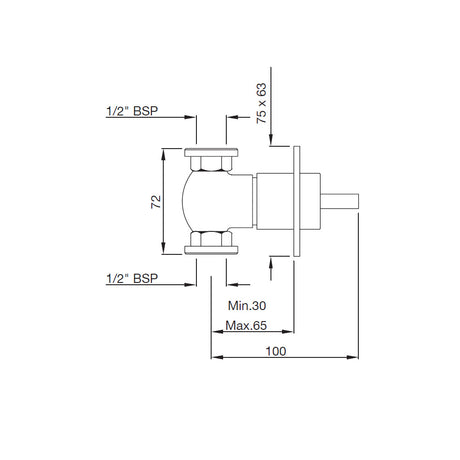 CONCEALED STOP COCK - ARTIZE FAUCET -  ( CHROME - CELLINI - 0x20 mm - 0inchX0.75inch )