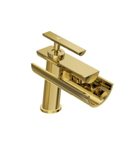 SL BASIN MIXER W/PIPES - ARTIZE FAUCET -  ( GOLD BRIGHT PVD - CONFLUENCE - 0x0 mm - 0inchX0inch )