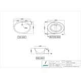 WASH BASIN UNDER COUNTER - JAQUAR SWARE -  ( WHITE - CONTINENTAL - 605x430 mm - 24.2inchX17.2inch )