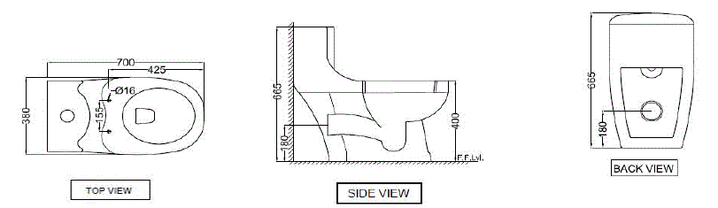 SINGLE PIECE WC WITH PP SOFT S/C - JAQUAR SWARE -  ( WHITE - CONTINENTAL - 0x0 mm - 0inchx0inch )