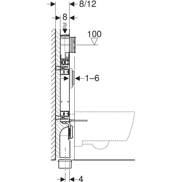 KOMBIFIX CONC.CISTERN UP-720 8CM THICK - GEBERIT -  (  - SIGMA - 0x0 mm - 0inchx0inch )