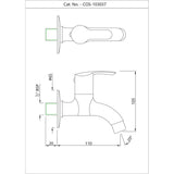 BIB COCK W/FLANGE - ESSCO FAUCET -  ( CHROME - COSMO - 0x15 mm - 0inchX0.5inch )