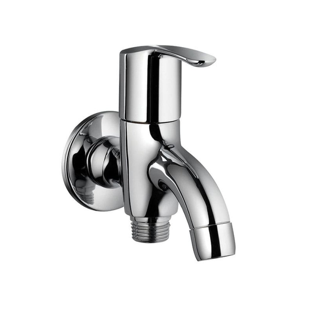 2-WAY BIB COCK W/FLANGE - ESSCO FAUCET -  ( CHROME - COSMO - 0x15 mm - 0inchX0.6inch )