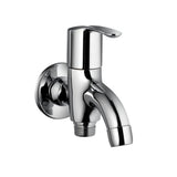 2-WAY BIB COCK W/FLANGE - ESSCO FAUCET -  ( CHROME - COSMO - 0x15 mm - 0inchX0.6inch )