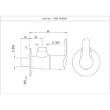 ANGLE STOP COCK W/FLANGE - ESSCO FAUCET -  ( CHROME - COSMO - 0x15 mm - 0inchX0.5inch )