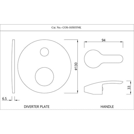 SL EXPOSED PARTS DIV FOR 055 - ESSCO FAUCET -  ( CHROME - COSMO - 0x15 mm - 0inchX0.5inch )