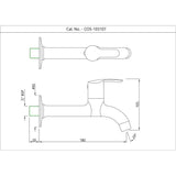 LONG BODY BIB COCK WITH WALL FLANGE - ESSCO FAUCET -  ( CHROME - COSMO - 0x0 mm - 0inchx0inch )