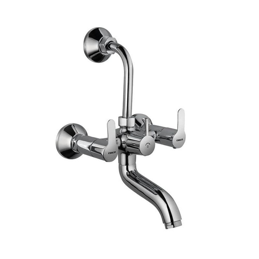 WALL MIXER 2 IN 1 W/BEND - ESSCO FAUCET -  ( CHROME - COSMO - 0x15 mm - 0inchX0.5inch )