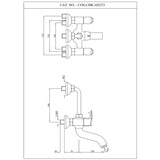 WALL MIXER 2 IN 1 W/BEND - ESSCO FAUCET -  ( CHROME - COSMO - 0x15 mm - 0inchX0.5inch )