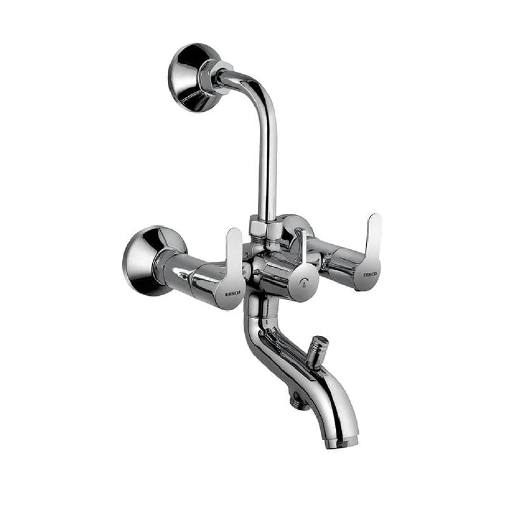 WALL MIXER 3 IN 1 W/BEND - ESSCO FAUCET -  ( CHROME - COSMO - 0x15 mm - 0inchX0.5inch )