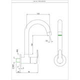 SINK COCK W/M W/SWIVEL SPT & FLANGE - ESSCO FAUCET -  ( CHROME - COSMO - 0x15 mm - 0inchX0.6inch )