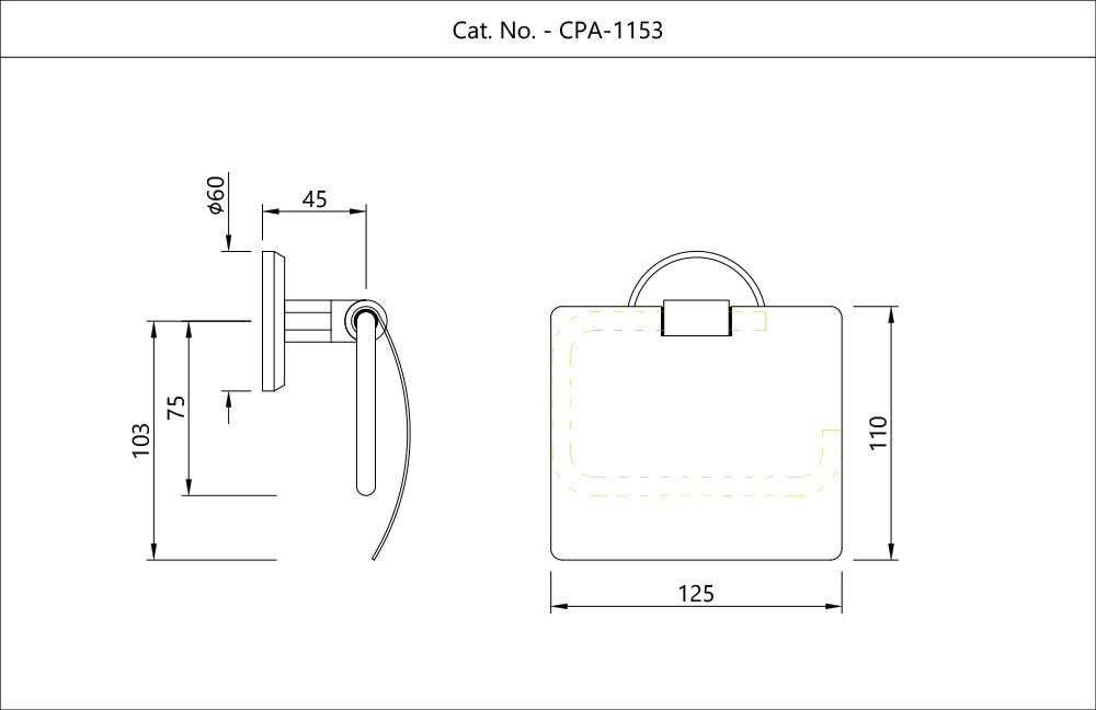 TOILET PAPER HOLDER WITH FLAP - JAQUAR FAUCETS -  ( CHROME - CONTINENTAL PRIME ACCESSORIES - 0x0 mm - 0inchx0inch )