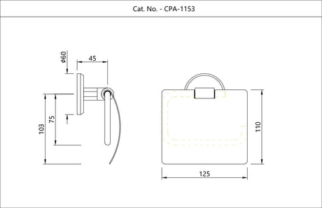 TOILET PAPER HOLDER WITH FLAP - JAQUAR FAUCETS -  ( CHROME - CONTINENTAL PRIME ACCESSORIES - 0x0 mm - 0inchx0inch )