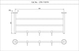 TOWEL RACK 600MM LONG WITH 3 HOOKS - JAQUAR FAUCETS -  ( CHROME - CONTINENTAL PRIME ACCESSORIES - 0x600 mm - 24inchX0inch )