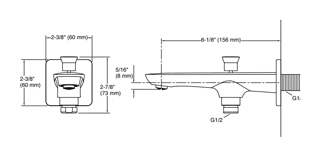 FLUENCE WALL-MOUNT BATH SPOUT WITH DIVERTER - KOHLER PREMIUM -  ( VIBRANT BRUSHED BRONZE - PREMIUM - 0x0 mm - 0inchX0inch )