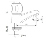 PILLAR COCK - JAQUAR FAUCETS -  ( CHROME - CLARION QUARTER TURN - 0x15 mm - 0inchX0.5inch )