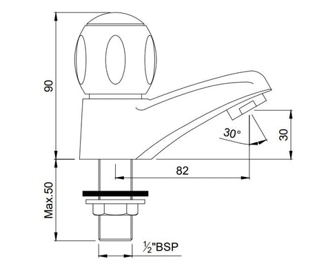 PILLAR COCK - JAQUAR FAUCETS -  ( CHROME - CLARION QUARTER TURN - 0x15 mm - 0inchX0.5inch )