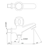 BIB COCK  2-WAY W/O FLANGE - JAQUAR FAUCETS -  ( CHROME - CLARION QUARTER TURN - 0x15 mm - 0inchX0.5inch )