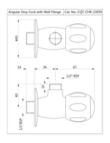 ANGLE COCK W/WALL FLANGE - JAQUAR FAUCETS -  ( CHROME - CLARION QUARTER TURN - 0x15 mm - 0inchX0.5inch )
