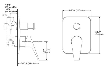 APT CURV AT230 TRIM - KOHLER POPULAR -  ( CHROME - POPULAR - 0x0 mm - 0inchx0inch )