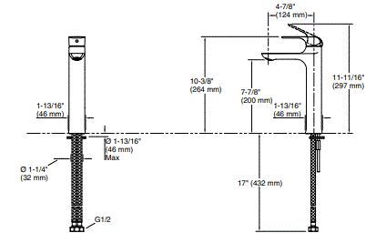 FORE LINE SC TALL LAV FAUCET W/O DRAIN - KOHLER POPULAR -  ( POLISHED CHROME - POPULAR - 0x0 mm - 0inchX0inch )