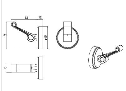 BRASS ROBE HOOK - AQUANT -  ( BRUSHED GOLD - HERITAGE SERIES - 0x0 mm - 0inchx0inch )