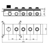 HIGH FLOW THERMOSTATIC MULTI FUNCTION DIVTR W/4 OUTLET & FLOW CTRL - AQUANT -  ( BRUSHED GOLD -  - 0x0 mm - 0inchx0inch )