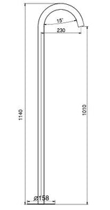 BRASS FLOOR STANDING SPOUT - AQUANT -  ( BRUSHED ROSE GOLD -  - 1140x0 mm - 45.6inchX0inch )