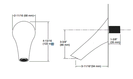 VIVE BATH SPOUT W/O DIVERTER - KOHLER PREMIUM -  ( BLACK MATT - PREMIUM - 0x15 mm - 0inchX0.5inch )
