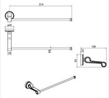 BRASS TOWEL BAR - AQUANT -  ( BRUSHED GOLD - HERITAGE SERIES - 600x0 mm - 24inchX0inch )